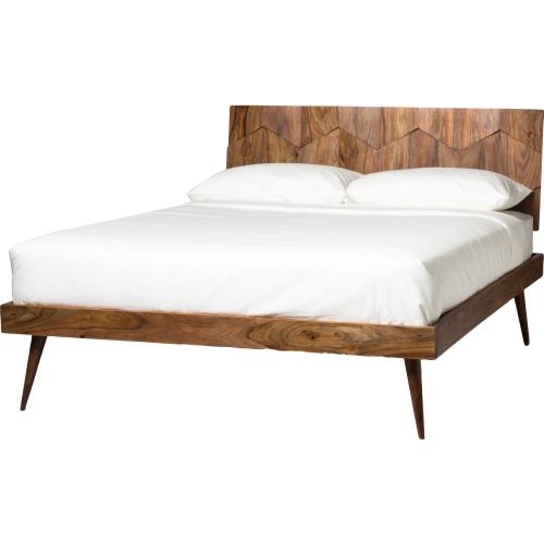 O2 King Bed in Natural Sheesham Wood