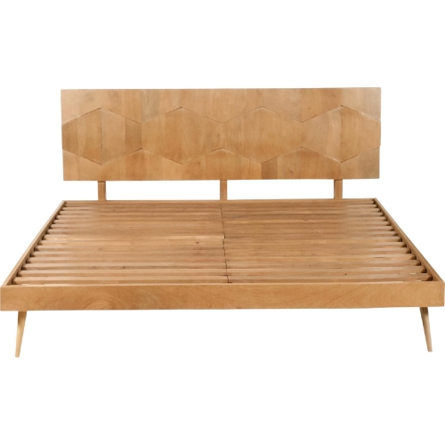 O2 Queen Bed in Light Golden Oak Finish Wood