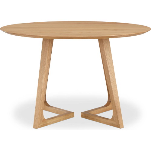 Godenza 47" Round Dining Table in Natural Finish Oak