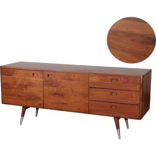 Sienna 82" Sideboard / Buffet in Walnut Veneer w/ Metal Tipped Legs (Large)