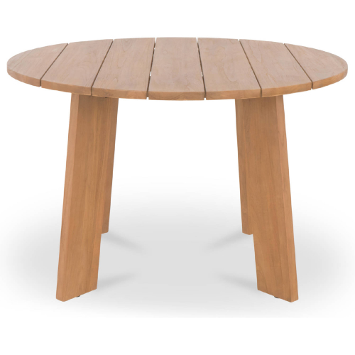 Delta 47" Round Outdoor Dining Table in Natural Finish Teak