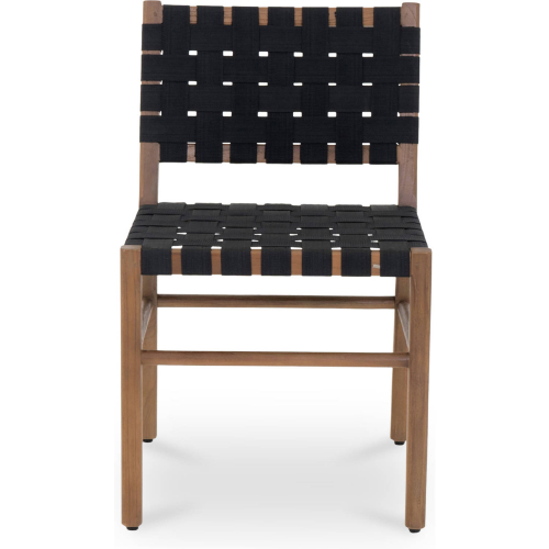 Mira Outdoor Dining Chair in Black Webbing & Teak