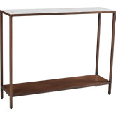 Bottego Console Table in White Marble & Copper Iron