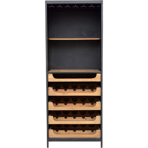 Chefs Teak Wine Bar Cabinet in Solid Teak & Iron