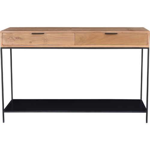 Joliet Console Table in Solid Teak on Iron Frame