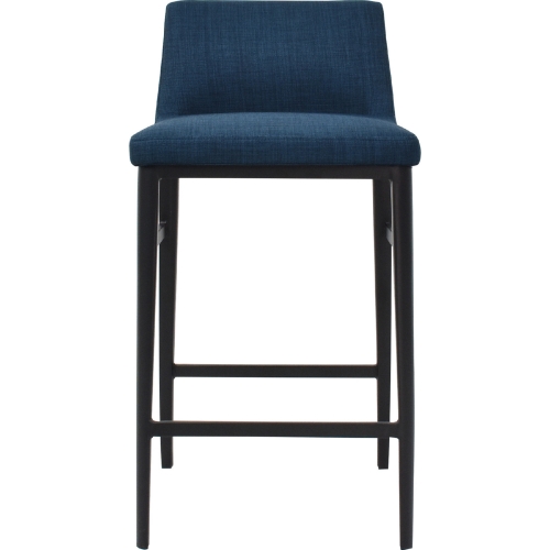 Baron Counter Stool in Blue Leatherette & Steel