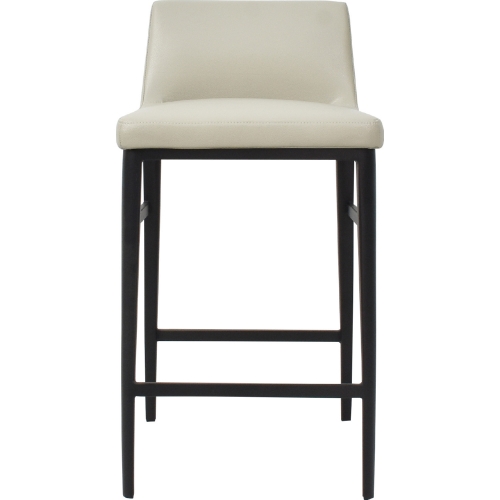 Baron Counter Stool in Beige Leatherette & Steel