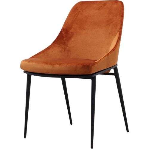 Sedona Dining Chair in Amber Orange Fabric & Steel (Set of 2)