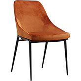 Sedona Dining Chair in Amber Orange Fabric & Steel (Set of 2)