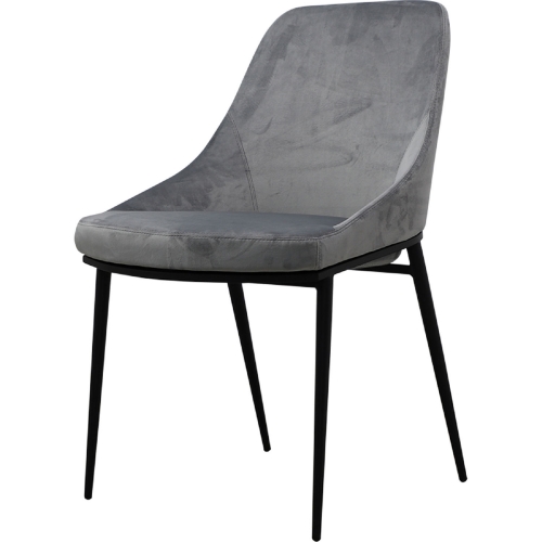 Sedona Dining Chair in Grey Fabric & Steel (Set of 2)