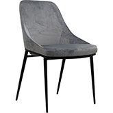 Sedona Dining Chair in Grey Fabric & Steel (Set of 2)