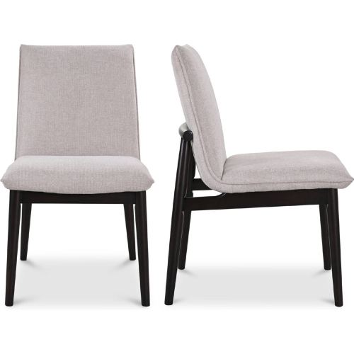 Charlie Dining Chair in Beige Fabric & Wood (Set of 2)