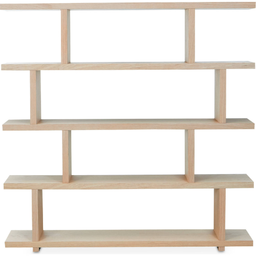 Miri 63"H Bookcase Shelving in White Wash Oak Veneer