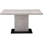 Hanlon 53" Dining Table in Faux Stone on Iron Legs