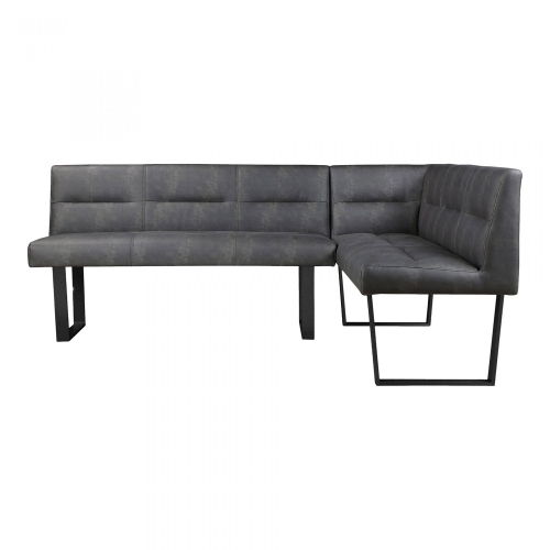 Hanlon Corner Dining Bench in Dark Grey Fabric