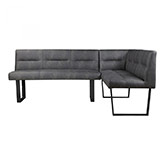 Hanlon Corner Dining Bench in Dark Grey Fabric