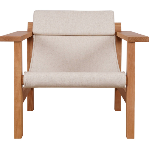 Annex Lounge Chair in Flecked Linen Blend Fabric & Wood