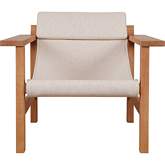 Annex Lounge Chair in Flecked Linen Blend Fabric & Wood