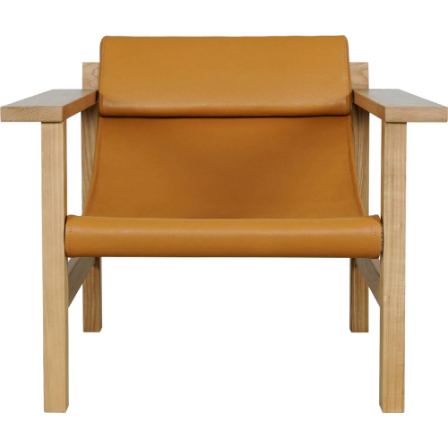 Annex Lounge Chair in Hazel Brown Italian Top Grain Leather & Wood