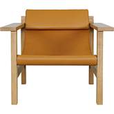 Annex Lounge Chair in Hazel Brown Italian Top Grain Leather & Wood