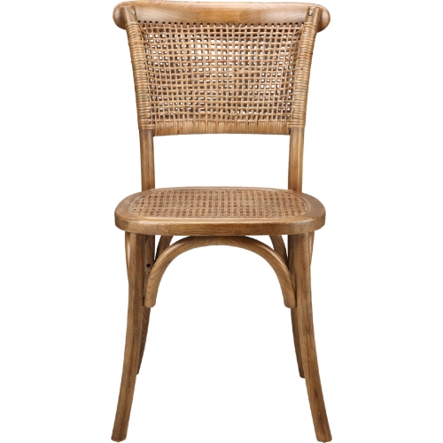 Churchill Dining Chair in Natural Wood & Rattan (Set of 2)