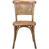 Churchill Dining Chair in Natural Wood & Rattan (Set of 2)