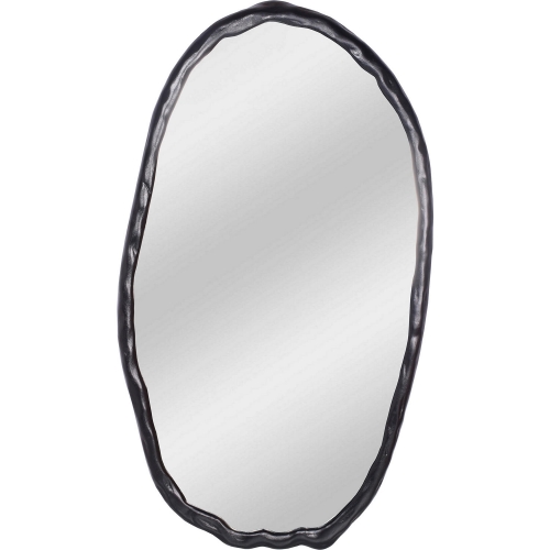 Foundry Organic Oval Shape Mirror in Black Metal