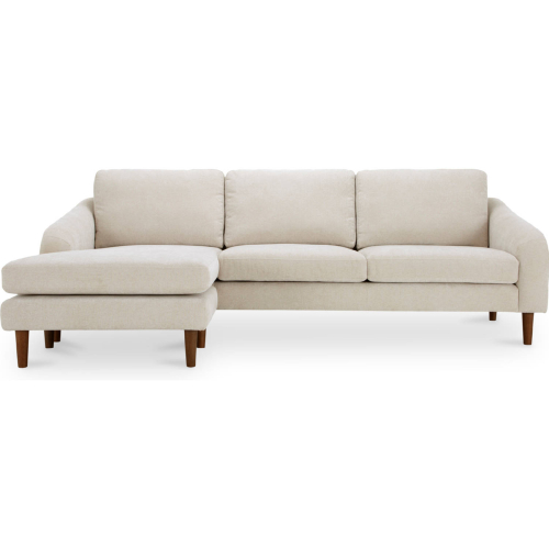 Quinn Sectional Sofa w/ Reversible Chaise in Oatmeal Beige Fabric