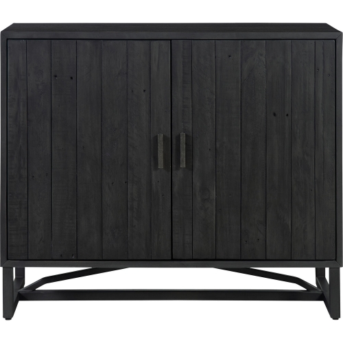 Sierra 2 Door Cabinet in Black Finish Pine, Reclaimed Pine & Steel