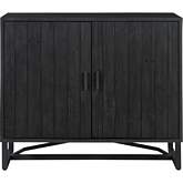 Sierra 2 Door Cabinet in Black Finish Pine, Reclaimed Pine & Steel