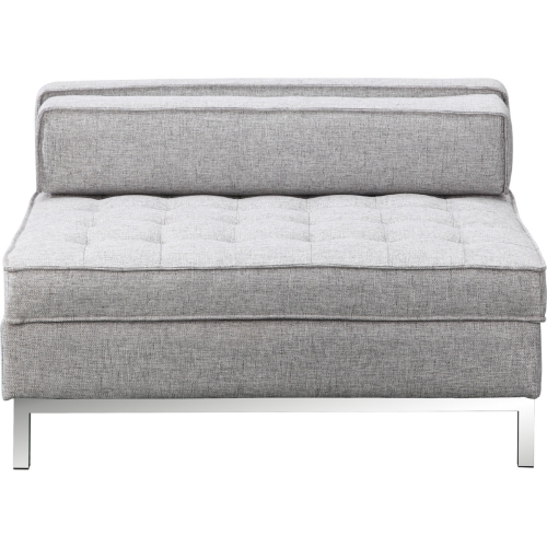 Covella Storage Ottoman in Tufted Light Grey Fabric