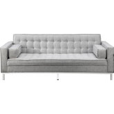 Covella Sofa Bed in Tufted Light Grey Fabric