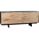 Instinct Sideboard in Oak with White Wax Finish & Black Lacquer Frame