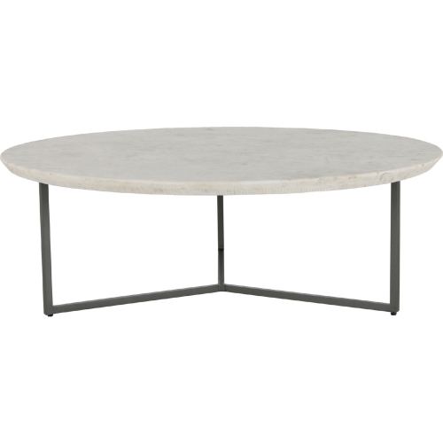 Chloe Coffee Table in White Marble & Iron