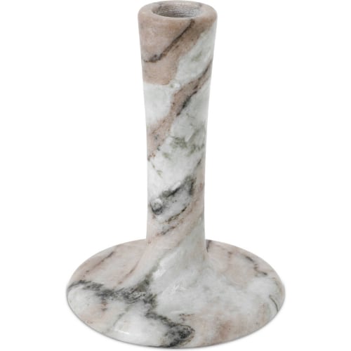 East 5.5"H Candle Holder in Brown Torrent Marble