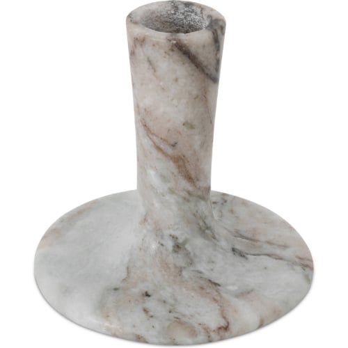 East 4"H Candle Holder in Brown Torrent Marble