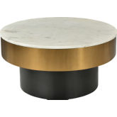 Dado Coffee Table in White Marble, Gold & Iron