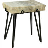 Alpert Accent Table in Sand Marble on Iron Base