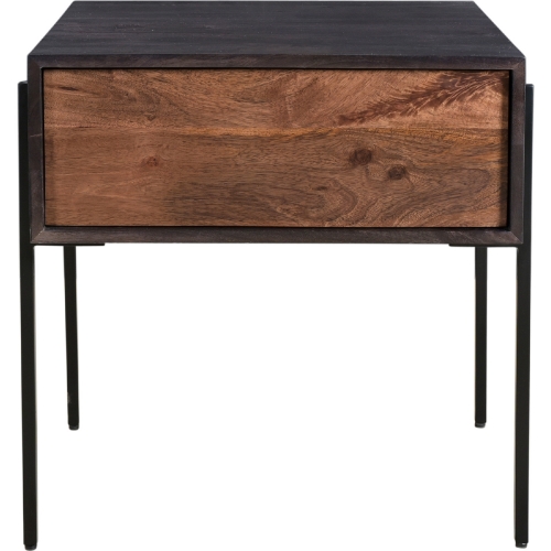 Tobin Side Table in Solid Mango Wood & Iron