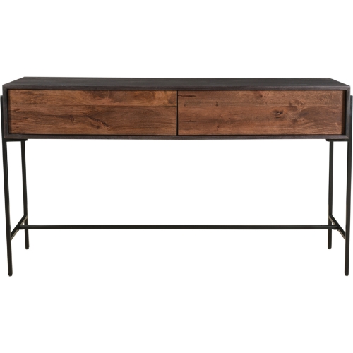 Tobin Console Table in Solid Mango Wood & Iron