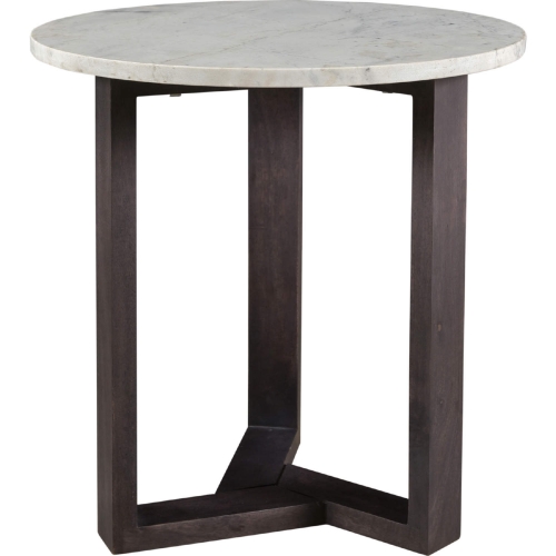 Jinxx Side Table in White Marble & Charcoal Acacia