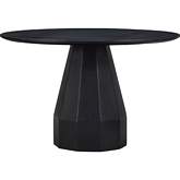 Templo Outdoor 47" Dining Table in Black Concrete & Steel