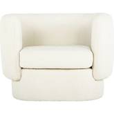 Koba Accent Chair in Maya White Fabric