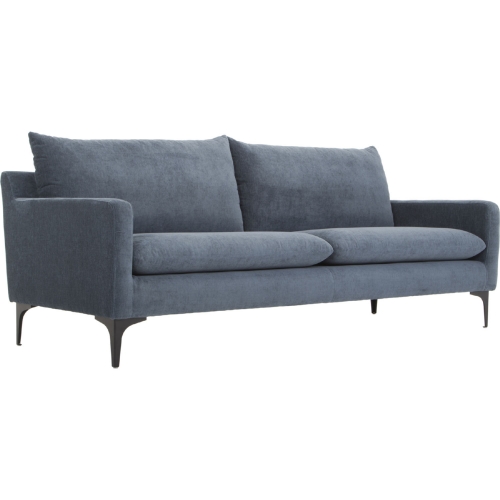 Paris Sofa in Dusty Blue Fabric & Steel