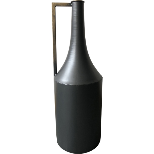 Primus Metal Vase in Black Iron & Brass