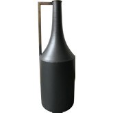 Primus Metal Vase in Black Iron & Brass