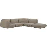 Zeppelin Dream Modular Sectional Sofa in Speckled Pumice Fabric