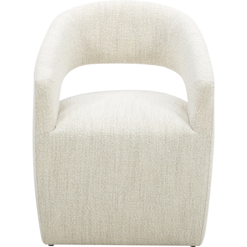 Barrow Castered Dining Chair in Pearl Performance Fabric