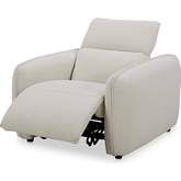 Eli Power Recliner Chair in Warm White Fabric