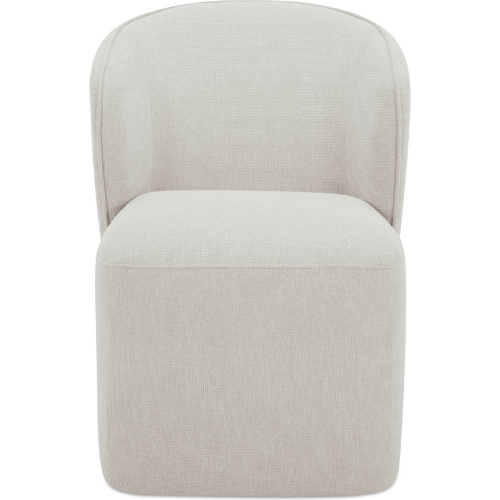 Larson Rolling Castered Dining Chair Heather Grey Performance Fabric